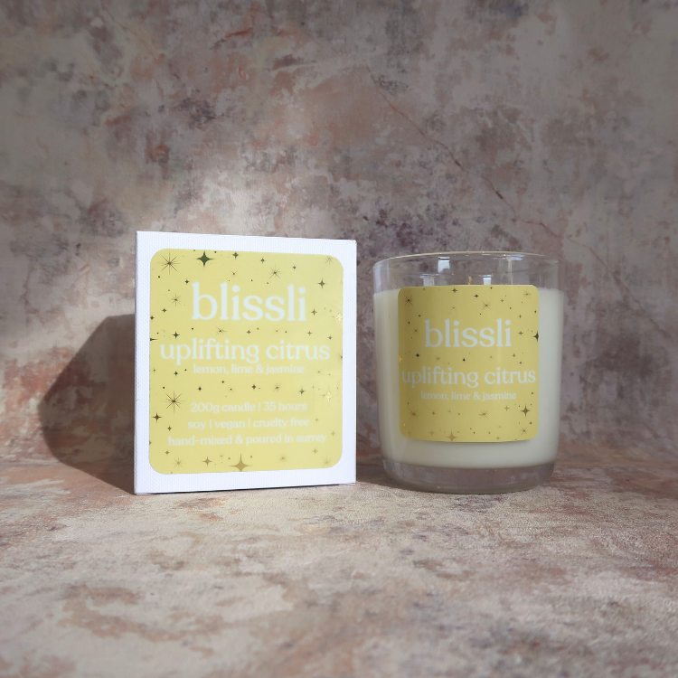 uplifting citrus – lemon, lime & jasmine soy candle