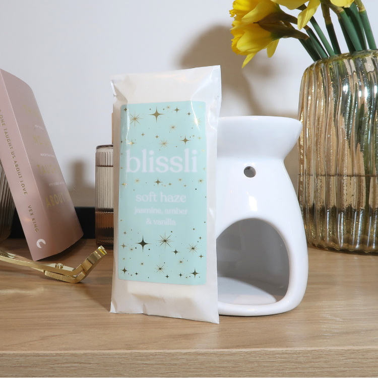 soft haze 50g wax melt snap bar by blissli – jasmine, amber and vanilla