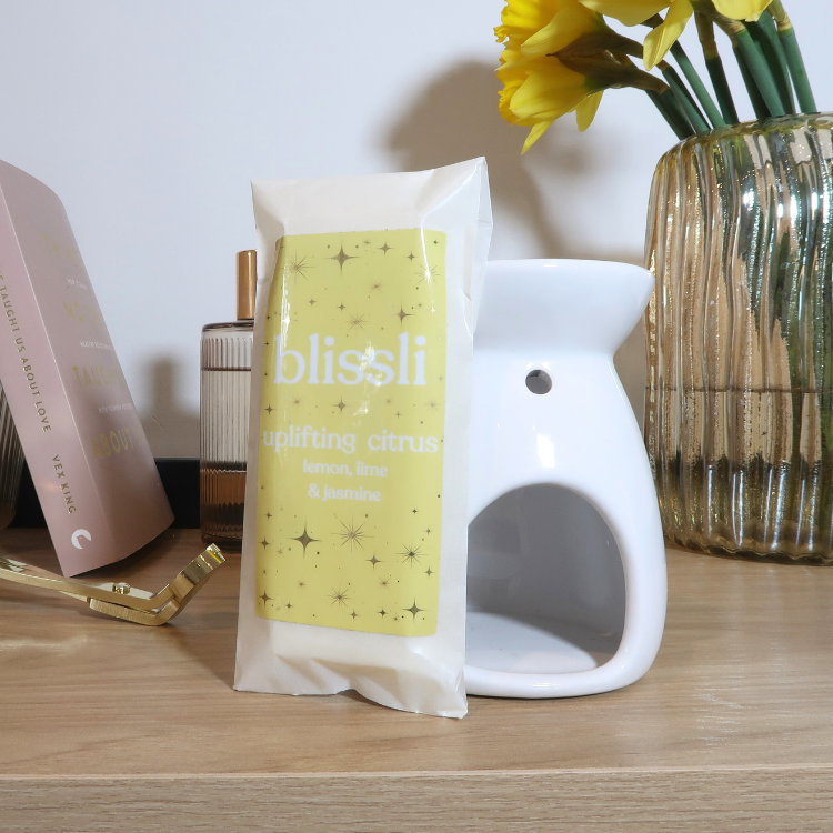 uplifting citrus 50g wax melt snap bar by blissli – lemon, lime and jasmine