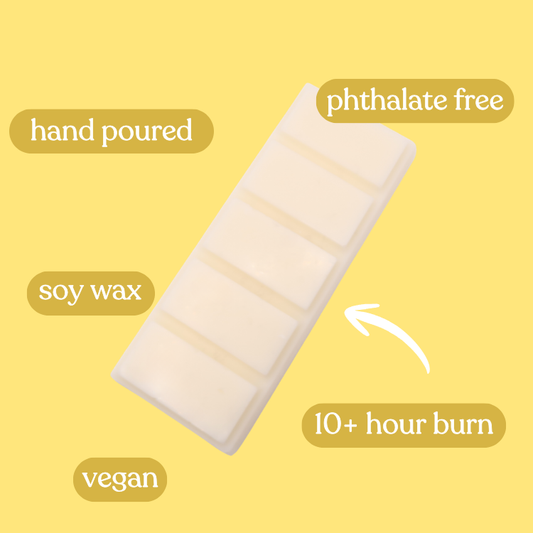 uplifting citrus wax melt snap bar – handmade soy wax, vegan, uk