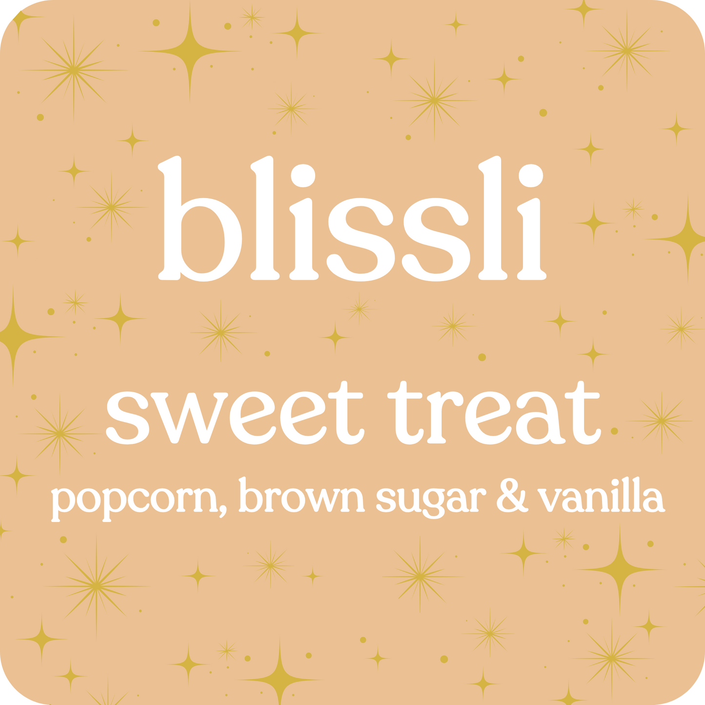 sweet treat 220g soy candle by blissli – buttery popcorn, brown sugar and vanilla