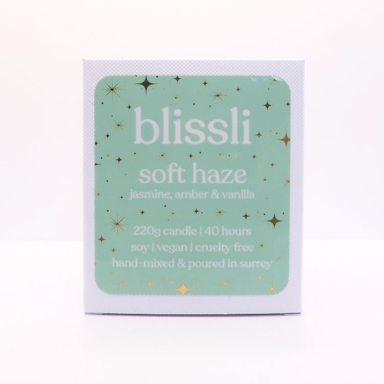 soft haze soy candle gift box – front of eco-friendly recyclable packaging
