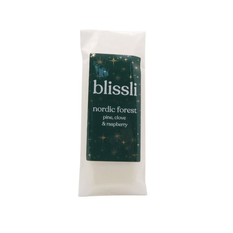 nordic forest wax melt by blissli – pine, clove and raspberry soy wax snap bar