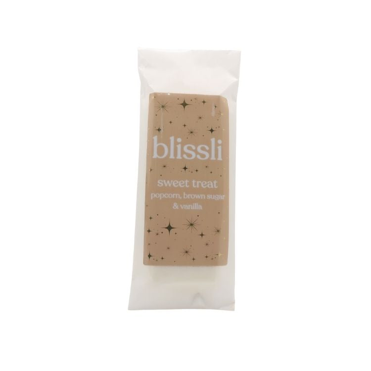 sweet treat wax melt by blissli – buttery popcorn, brown sugar and vanilla soy wax snap bar