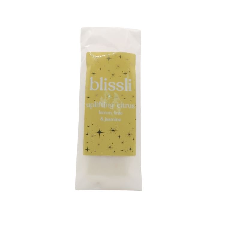 uplifting citrus wax melt by blissli – lemon, lime and jasmine soy wax snap bar