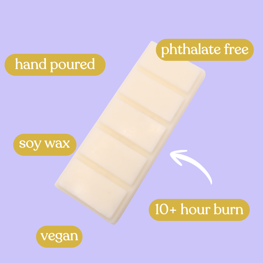calm opulence – lavender, rose & patchouli 50g wax melt snap bar