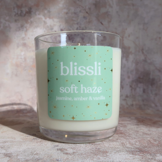 soft haze – jasmine, amber & vanilla soy candle