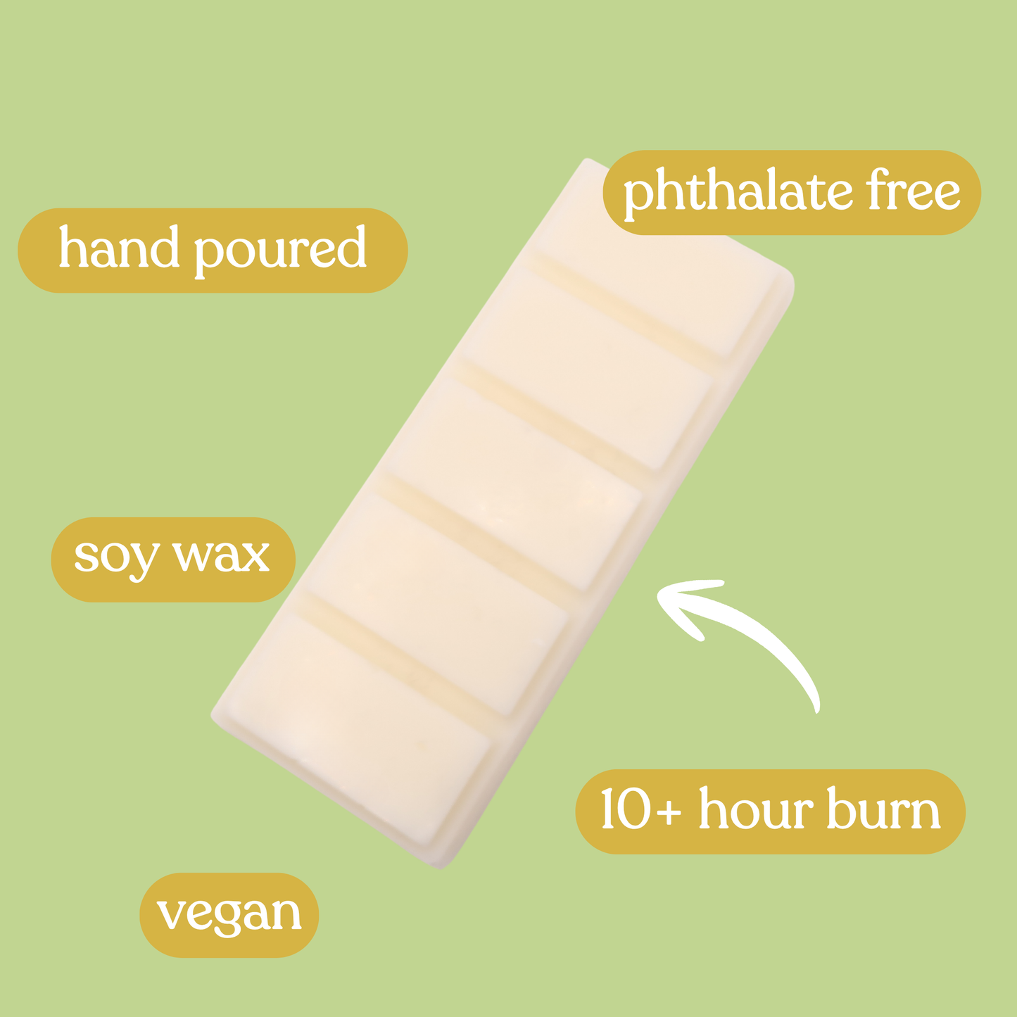 golden blossom wax melt snap bar – handmade soy wax, vegan, uk