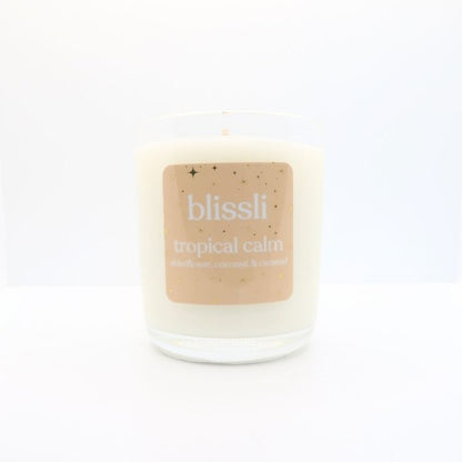 tropical calm – elderflower, coconut & caramel 220g soy candle