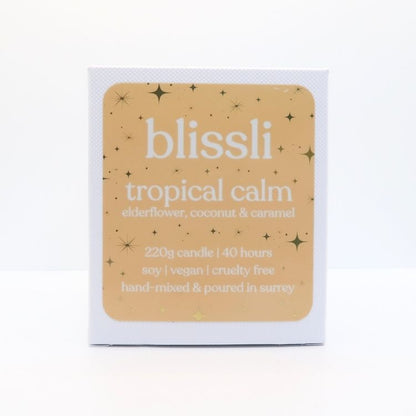 tropical calm – elderflower, coconut & caramel 220g soy candle